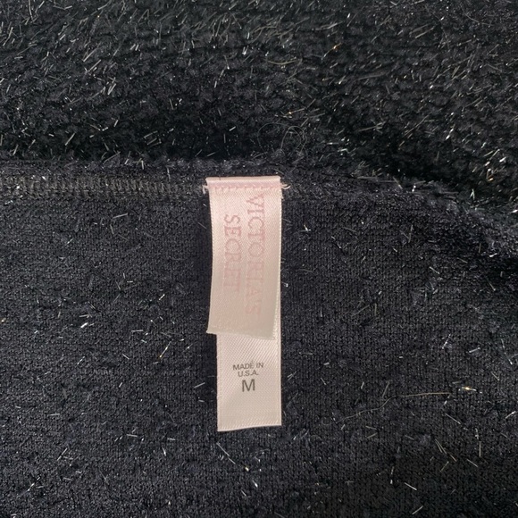 Vintage Victoria Secret Shinny Black Fuzzy Sleeveless Blouse Size Medium - Picture 6 of 8